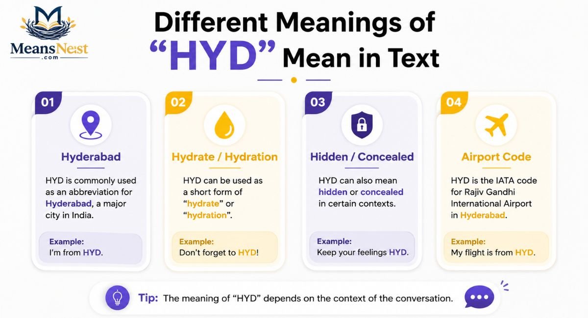 Different Meanings of "HYD" Mean in Text