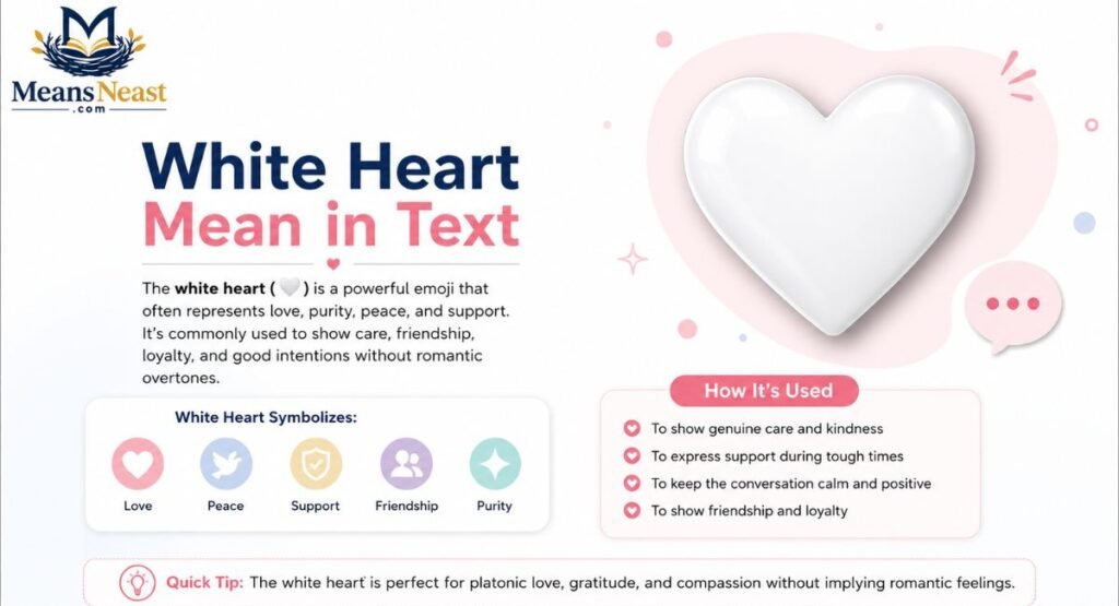 white heart mean in text