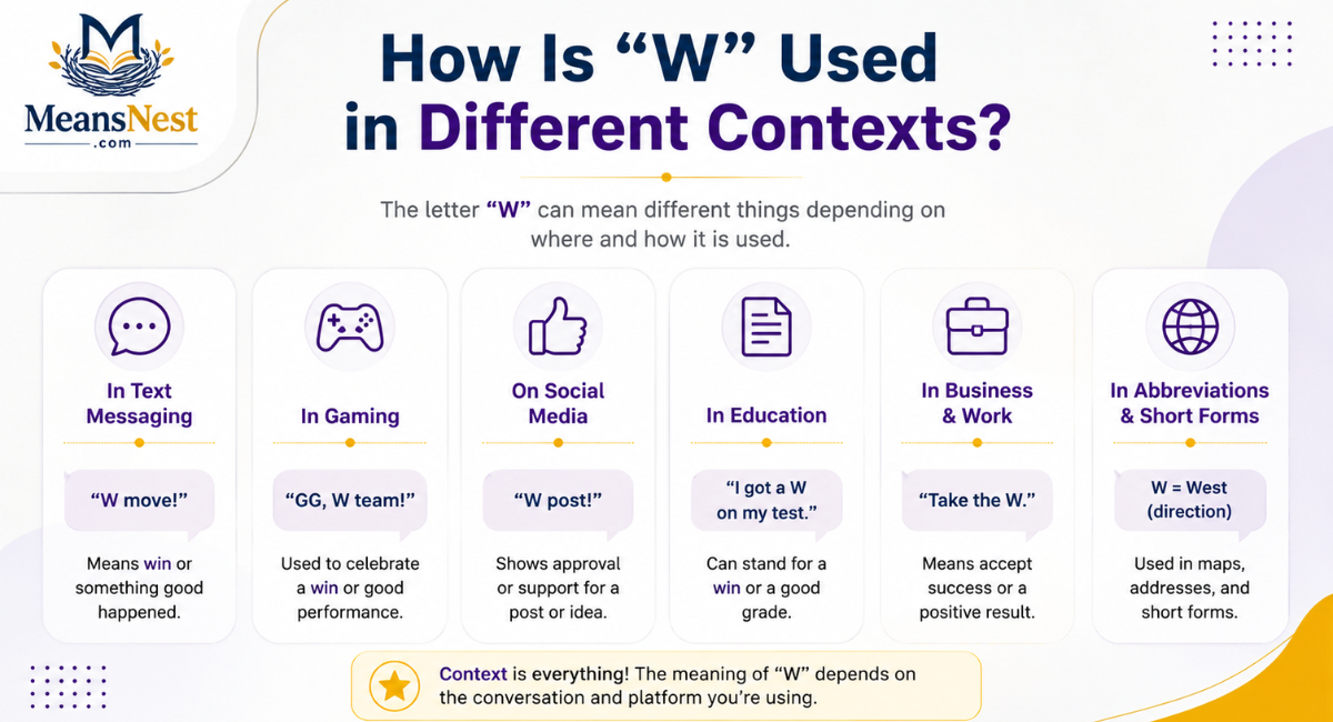 How Is “W” Used in Different Contexts?