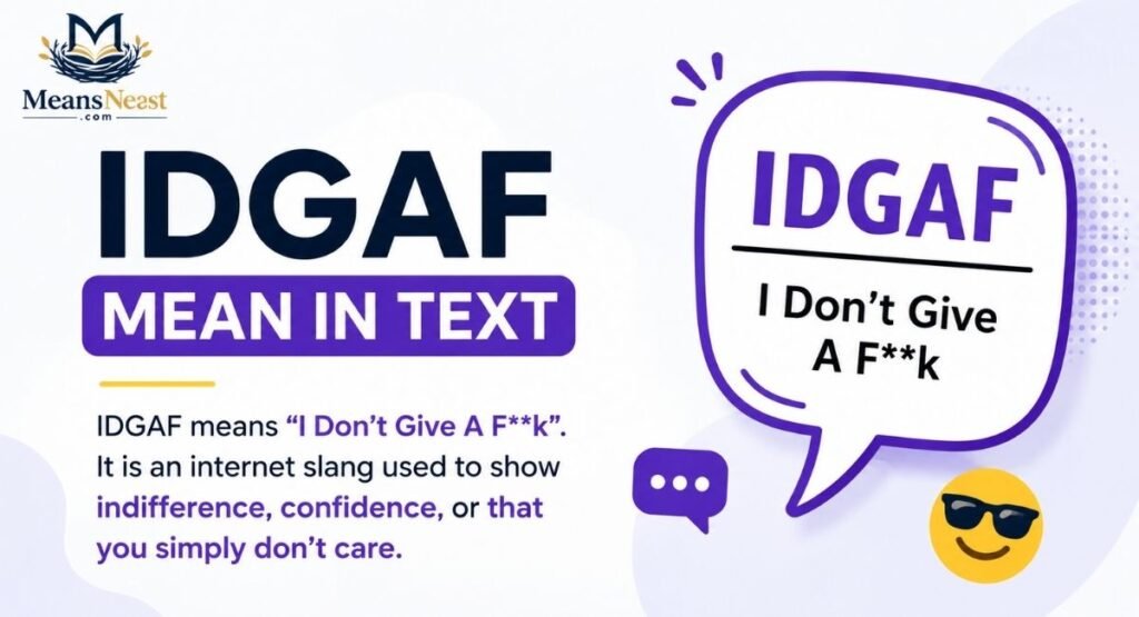 IDGAF Mean in Text