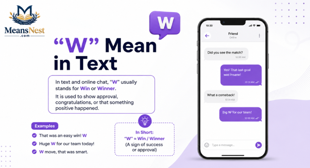 “W” Mean in Text